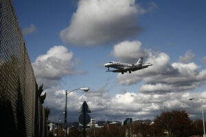 A plane approaches Santa Monica Airport. (File photo)