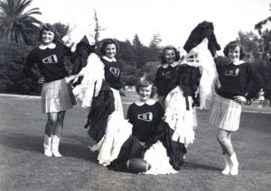 GO VIKINGS! Elaine Jones (left) was a Santa Monica High Song Leader in 1951. (Photo courtesy Tom Atkinson)