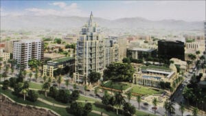 LOOK OF THE FUTURE? Rendering of the proposed Fairmont Miramar Hotel expansion. (Courtesy MSD Capital)