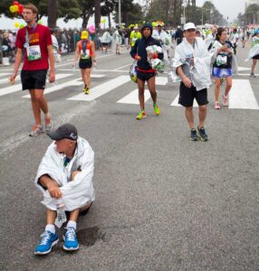 Runners finish last year's L.A. Marathon. (Brandon Wise brandonw@www.smdp.com)