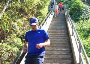 People exercise on the famous Santa Monica stairs on Wednesday. (Photo by Daniel Archuleta)