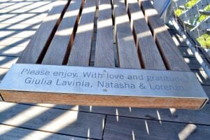 REMEMBERED: The benches at Tongva Park are now part of the Give Santa Monica program that allows residents to make direct donations toward a wish list of items at local parks. (Matthew Hall matt@www.smdp.com)