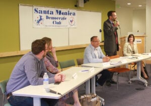 THE NOD: The Santa Monica Democrats Club endorsed Board of Education member Ben Allen (standing) for the State Senate seat being vacated by Ted Lieu, who is running for Congress. (David Mark Simpson dave@www.smdp.com)