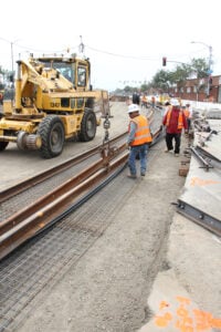 Work continues on the Expo Light Rail Line. (Daniel Archuleta)