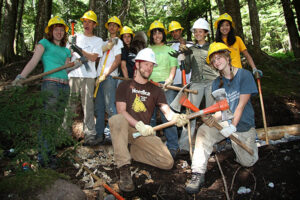 Many businesses, non-profits and governmental organizations offer environmental internshipsranging from office work to working outdoors. Pictured: Student Conservation Association interns on the job at Mt. Rainier National Park in Washington State. (Photo courtesy National Park Service)