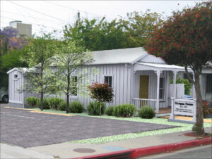 This rendering depicts what the shotgun house may look like after renovations. (Rendering by Fonda-Bonardi and Holman Architects )