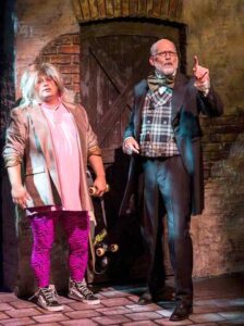 MAKING FUNNY: Frank Caeti and Ron West in the 2012 production of The Second City's ‘A Christmas Carol: Twist Your Dickens!' by Peter Gwinn and Bobby Mort at the Center Theatre Group / Kirk Douglas Theatre. (Photo courtesy Craig Schwartz)