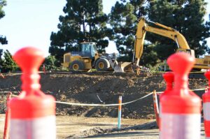 Work continues on the Expo Light Rail Line. (Daniel Archuleta daniela@www.smdp.com)