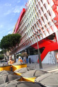 COMING SOON: Workers were putting the final touches on Parking Structure 6 on Monday. (Daniel Archuleta daniela@www.smdp.com)