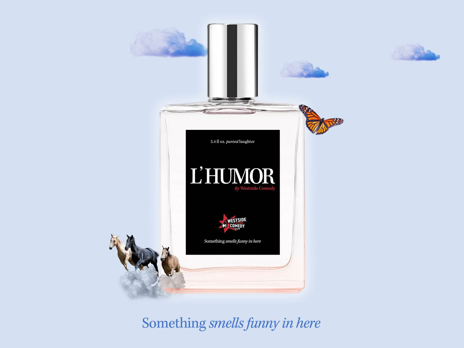 A poster for L'Humor featuring the perfume bottle