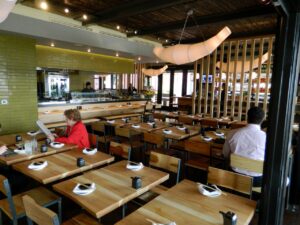 With plenty of seating, high-ceilings and views of the Pacific Ocean, Bamboo Izakaya is set up perfectly for large groups looking to have a few drinks after a hard day at the office.                     (John Blanchette editor@www.smdp.com)