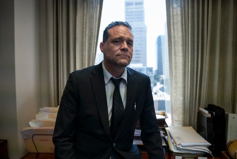 Jeffrey Brooker, the San Diego supervising deputy city attorney, in his office in San Diego on July 13, 2022. Photo by Raquel Natalicchio for CalMatters