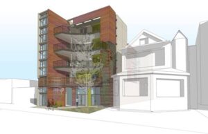 When completed, this is what the housing project will look like. (Rendering courtesy Step Up on Second)