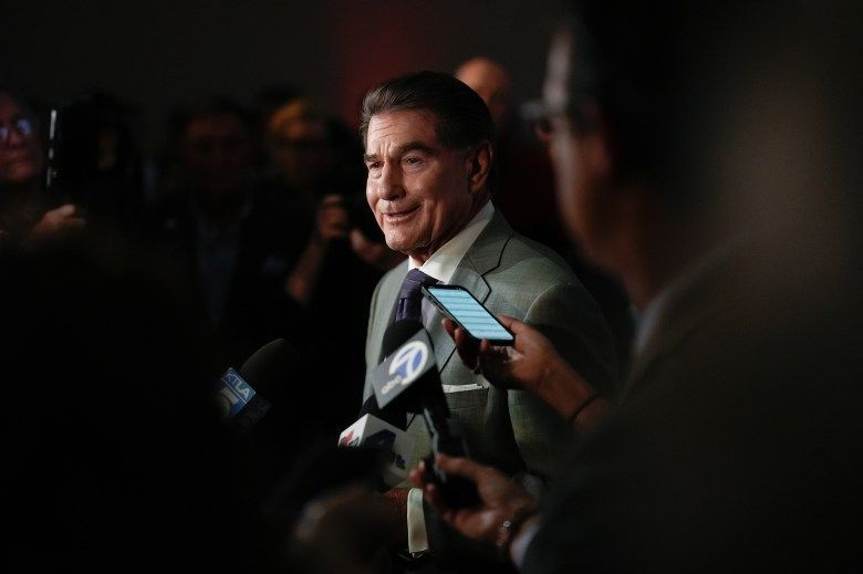 Republican U.S. Senate candidate Steve Garvey fields questions during his election night party in Palm Spring on March 5, 2024. Photo by Gregory Bull, AP Photo