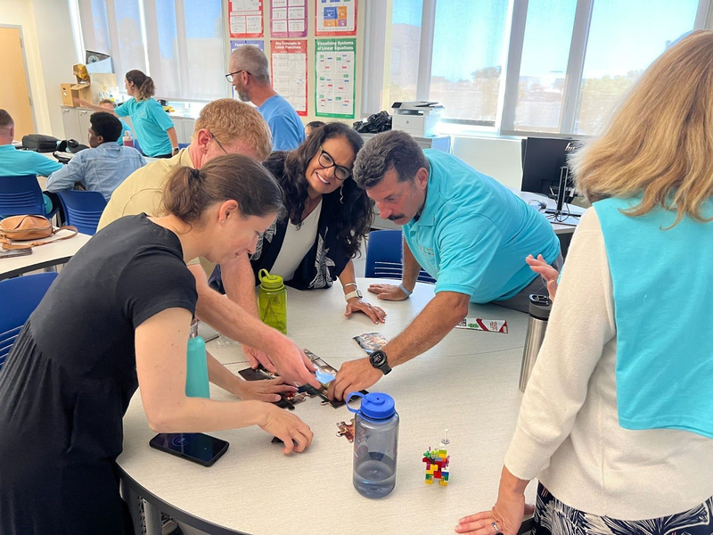 Priorities: Santa Monica-Malibu Unified School District (SMMUSD) staff took part in team-building activities Monday focusing on the district's six key priorities. (Courtesy Photo)