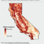 Wildfire: The risk for a future major wildfire event is more prevalent in California than any other state, a new study shows. (Graphic Courtesy California LAO)